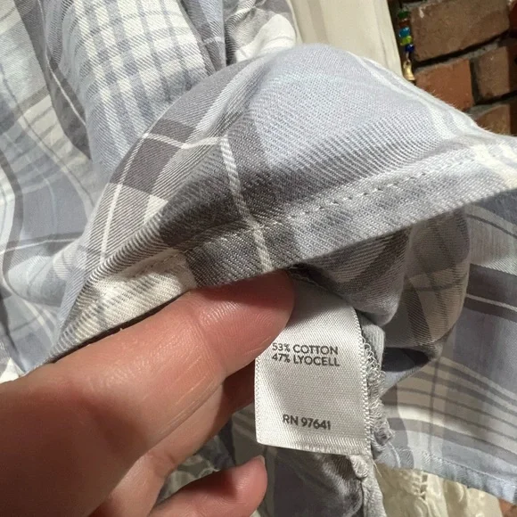 🍁J. Jill XL Blue flannel print top🍁 - Picture 6 of 6